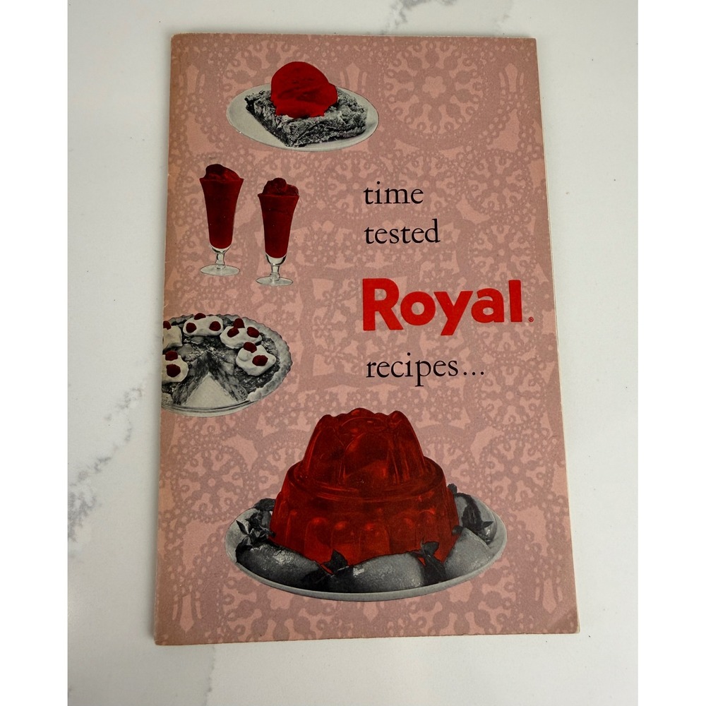 Royal Recipe Booklet Time Tested Recipes Vintage Mid Century Pink Gelatin Pie